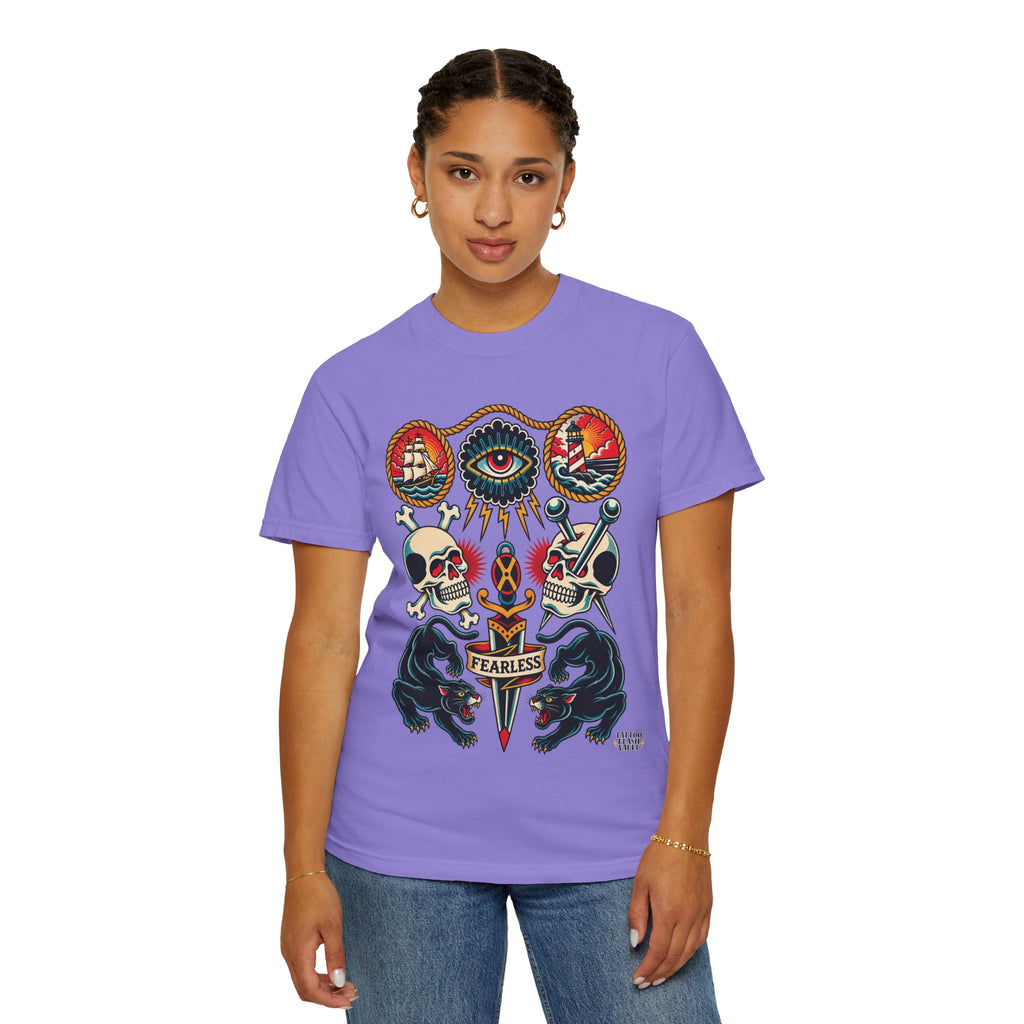 American Traditional Tattoo Flash Sheet T-Shirt