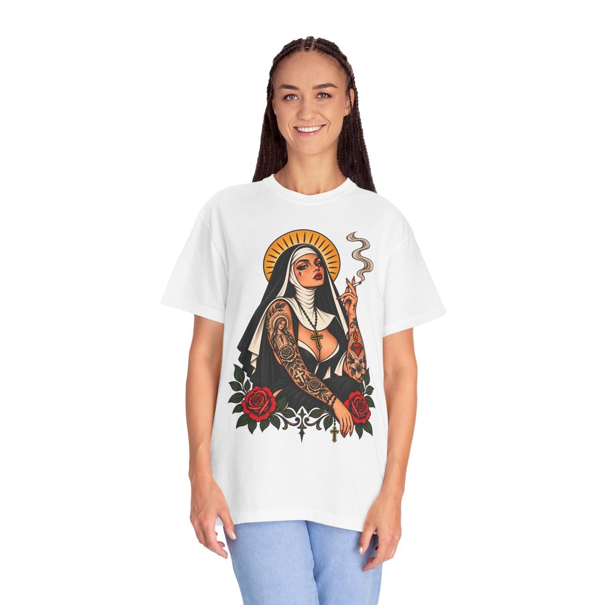 Rebel Nun Tattoo Flash T-Shirt