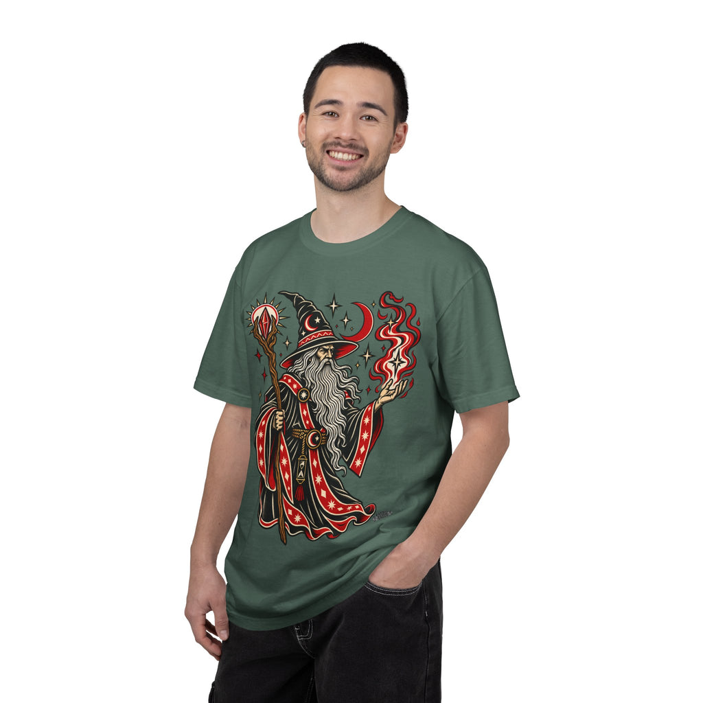 Fire Wizard Tattoo Flash T Shirt