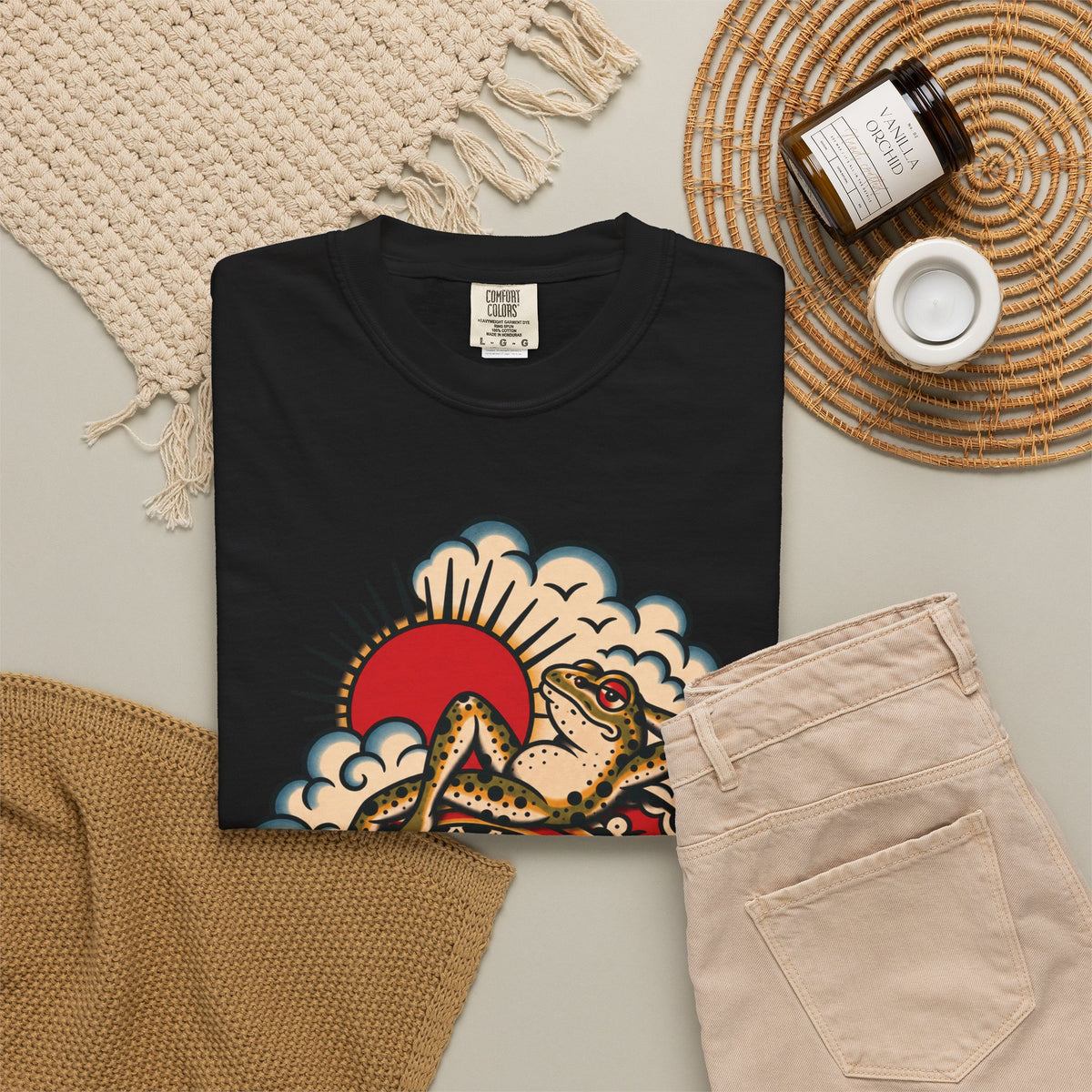 Frog & Lady of The Lake Tattoo Flash T-Shirt