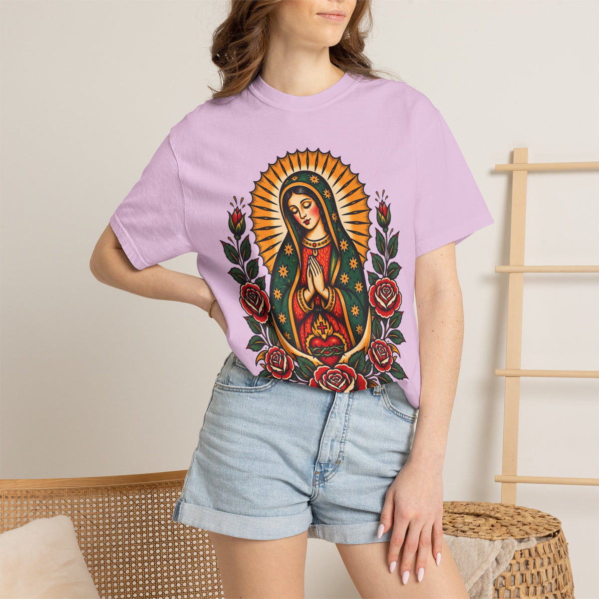 Our Lady of Guadalupe Tattoo Flash T-Shirt