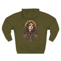 Vampire Woman & Black Cat Tattoo Flash Pullover Hoodie (Back Design)