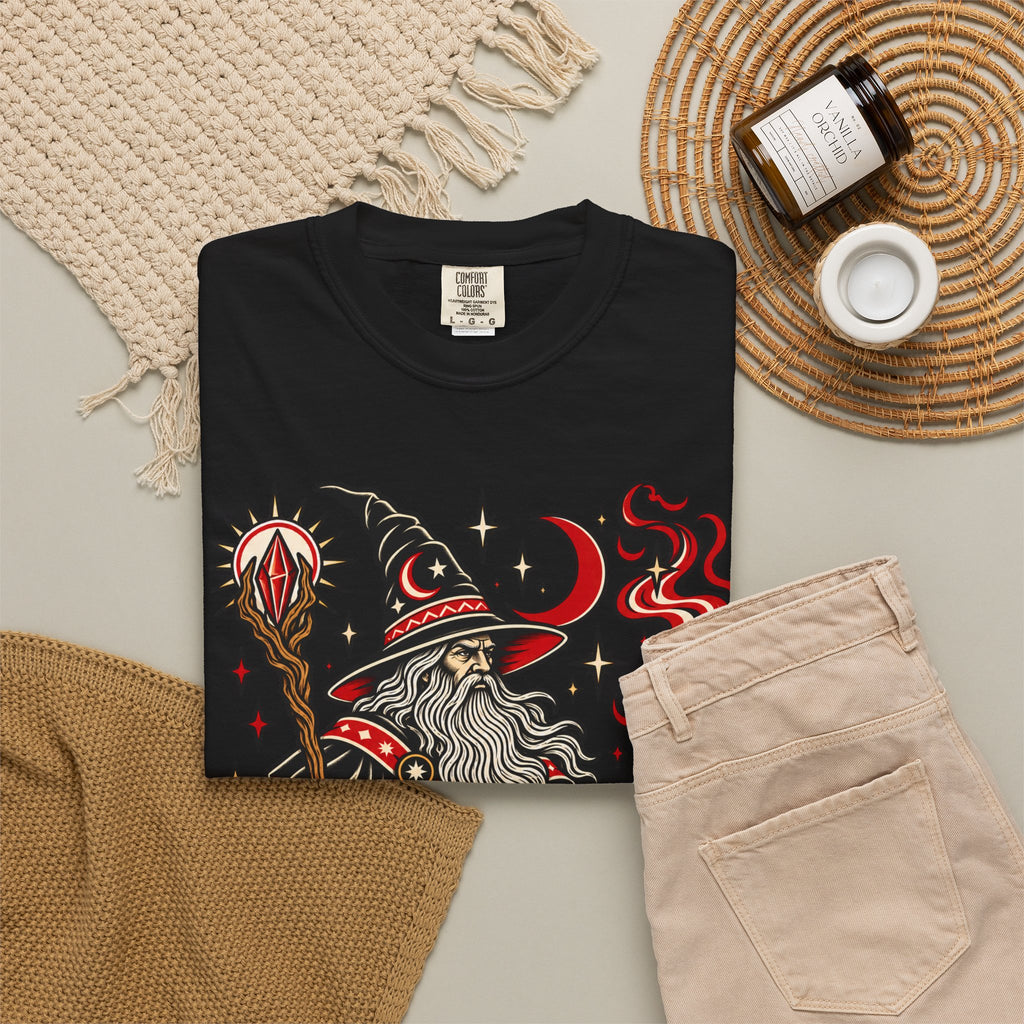 Fire Wizard Tattoo Flash T Shirt