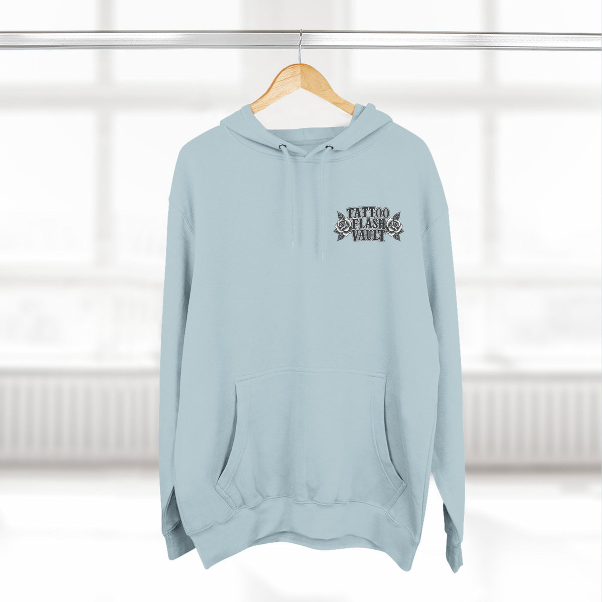 Frog Painter Tattoo Flash Pullover Hoodie (Back Design)