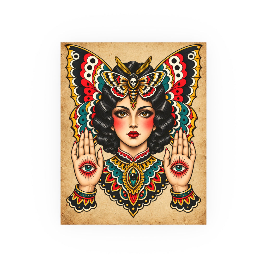 Gypsy Moth Tattoo Flash Art Print (8x10 & 16x20)