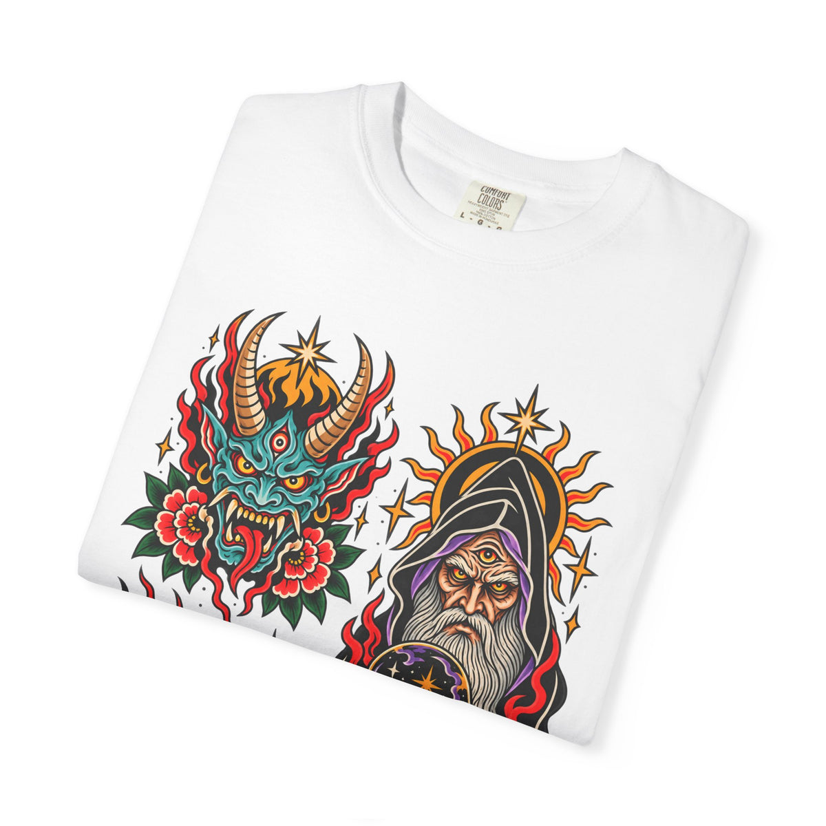 Wizard, Oni and Skull Tattoo Flash T-Shirt