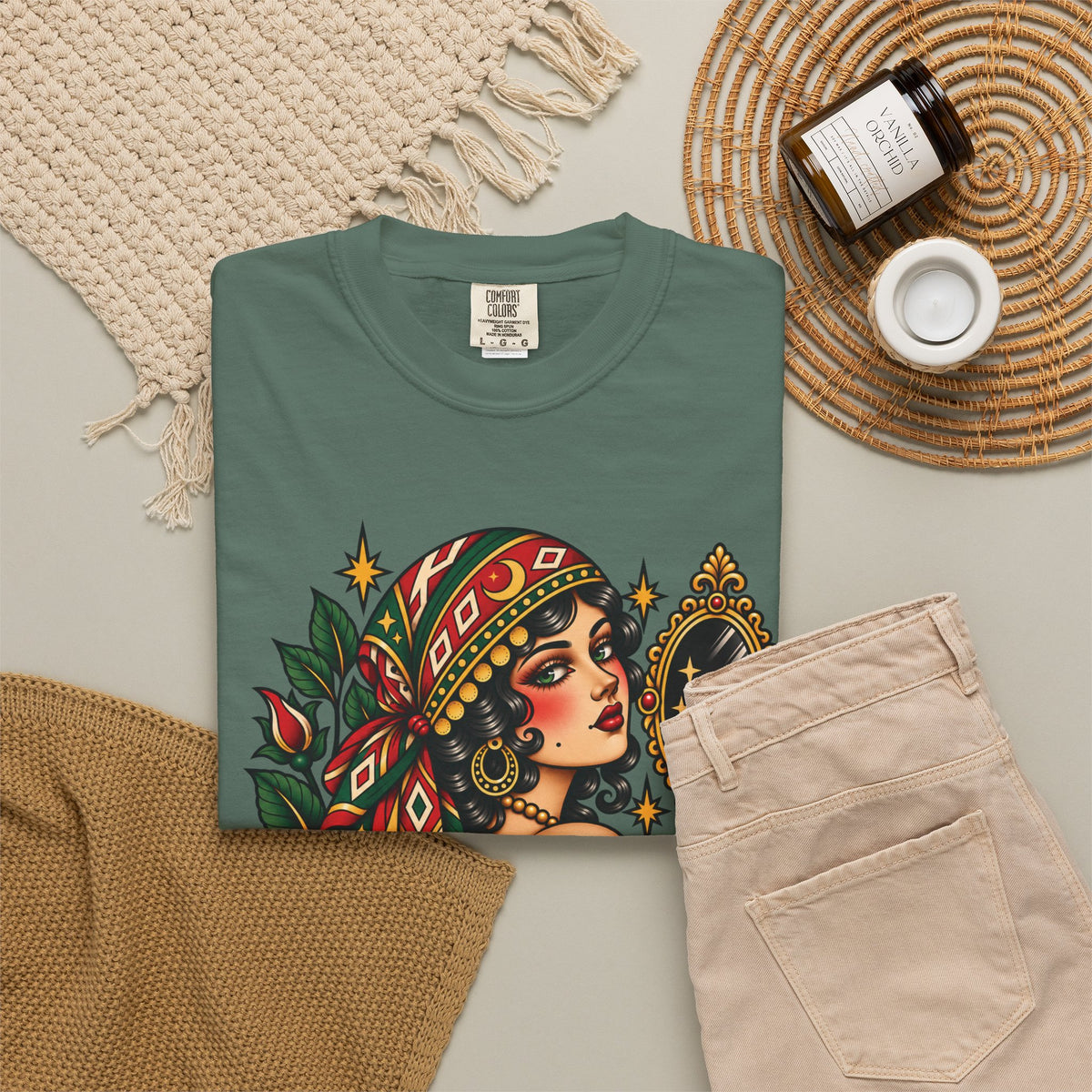 Love Yourself First Gypsy Woman Tattoo Flash Sheet T-Shirt