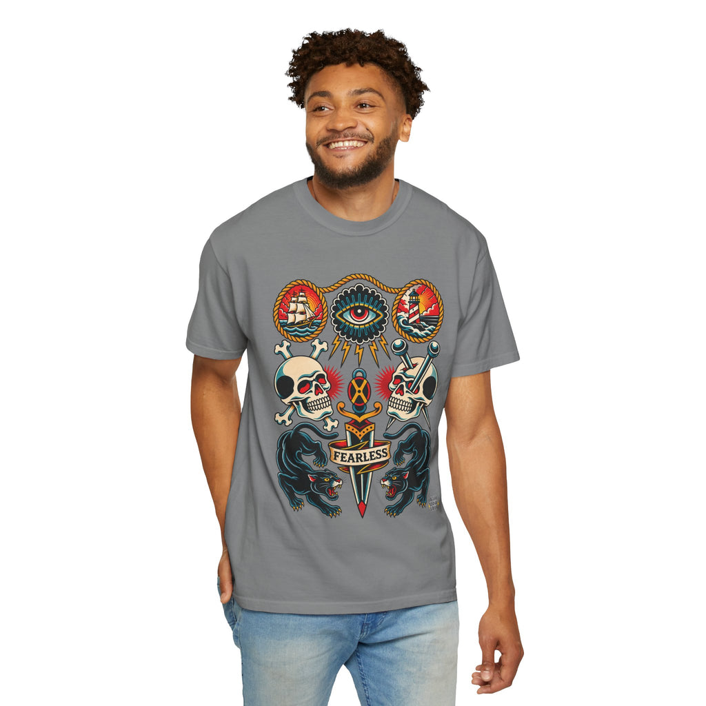 American Traditional Tattoo Flash Sheet T-Shirt