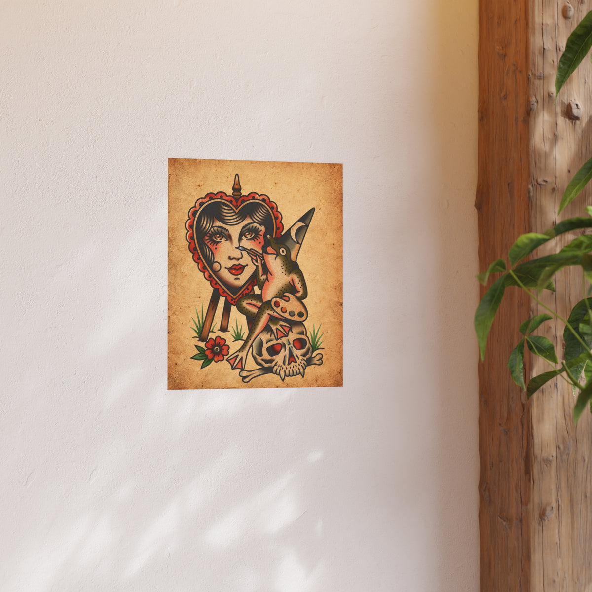 Frog Painter Tattoo Flash Art Print (8x10 & 16x20)