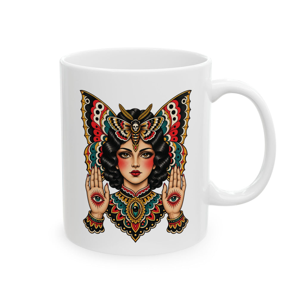 Gypsy Moth Tattoo Flash Coffee Mug (11oz & 15oz)