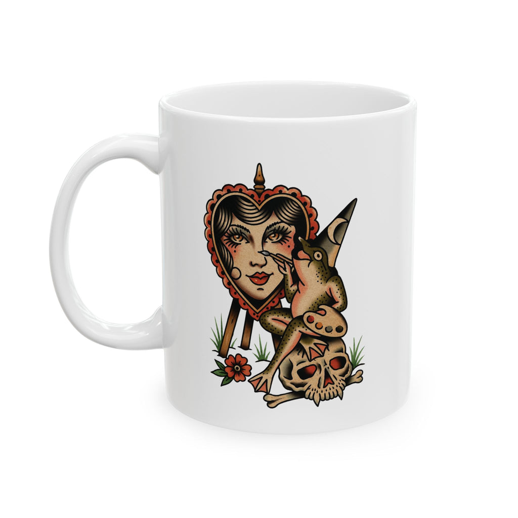 Frog Painter Tattoo Flash Ceramic Coffee Cup