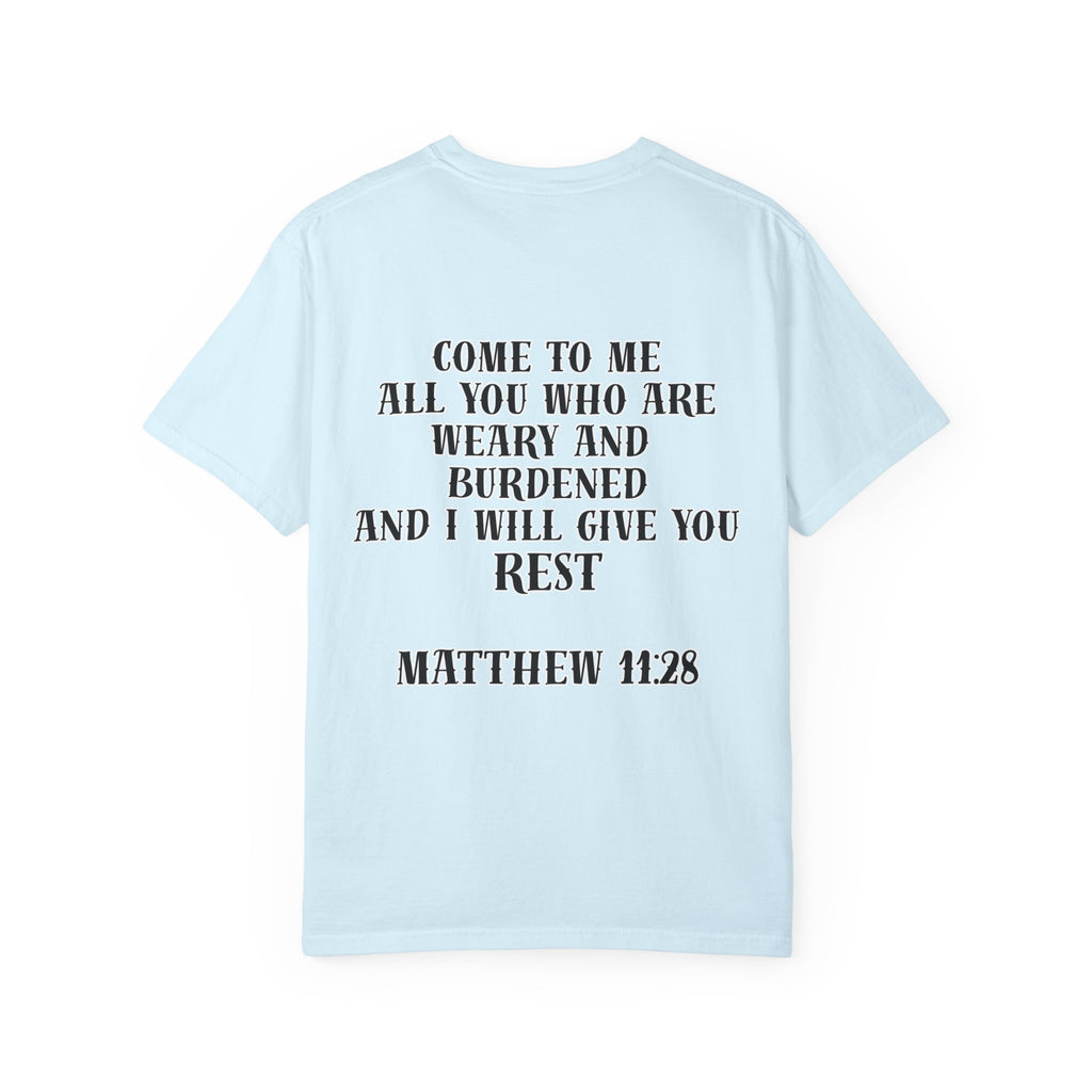 Matthew 11:28 Jesus Cross Tattoo Flash T-Shirt
