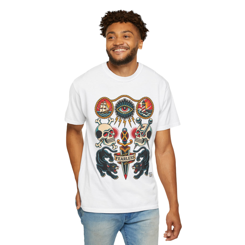American Traditional Tattoo Flash Sheet T-Shirt