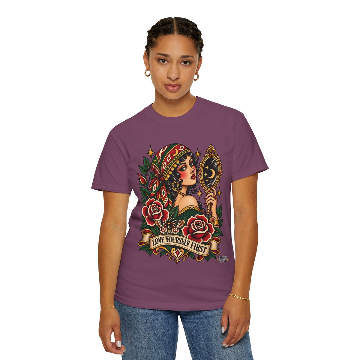 Love Yourself First Gypsy Woman Tattoo Flash Sheet T-Shirt