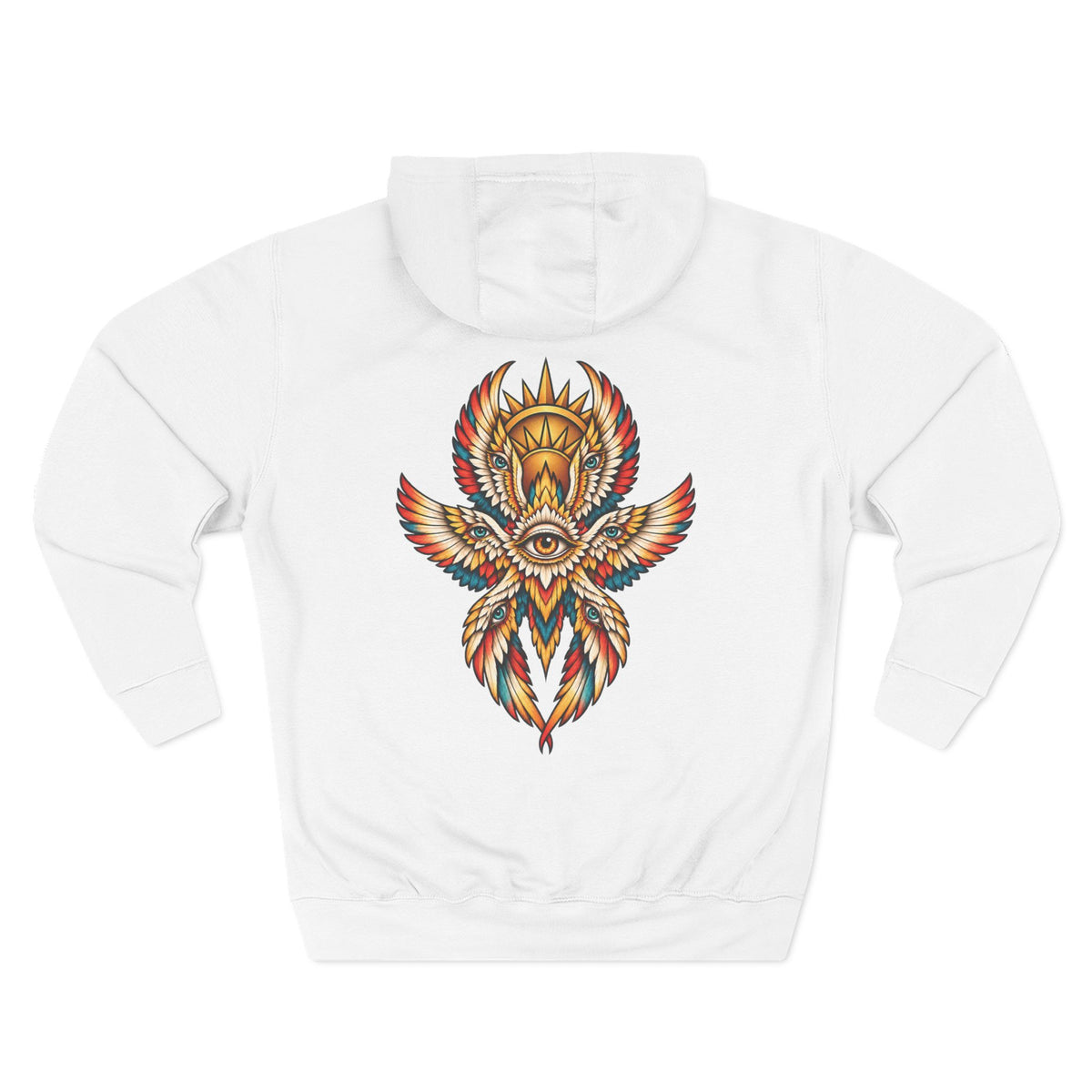 Seraphim Biblically Accurate Angel Tattoo Flash Pullover Hoodie (Back Design)