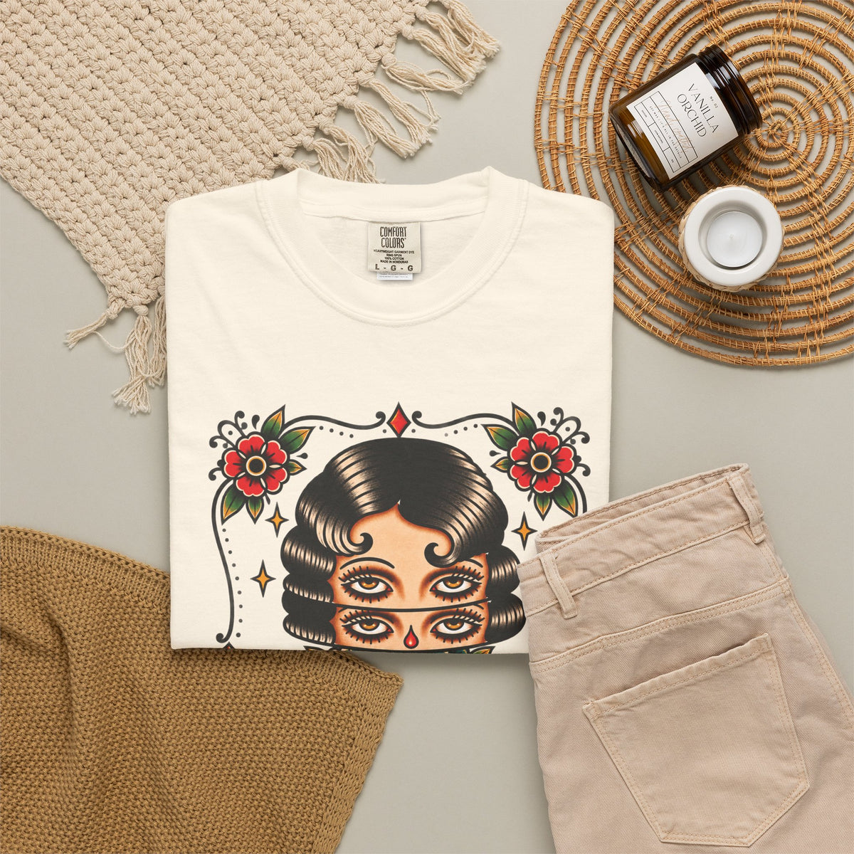 Floral Surrealism Tattoo Flash Sheet T-Shirt