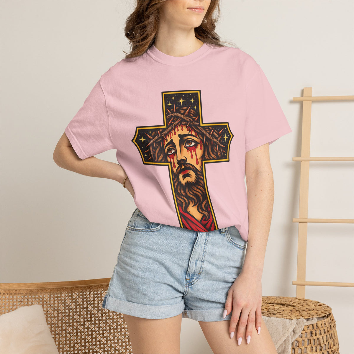Matthew 11:28 Jesus Cross Tattoo Flash T-Shirt