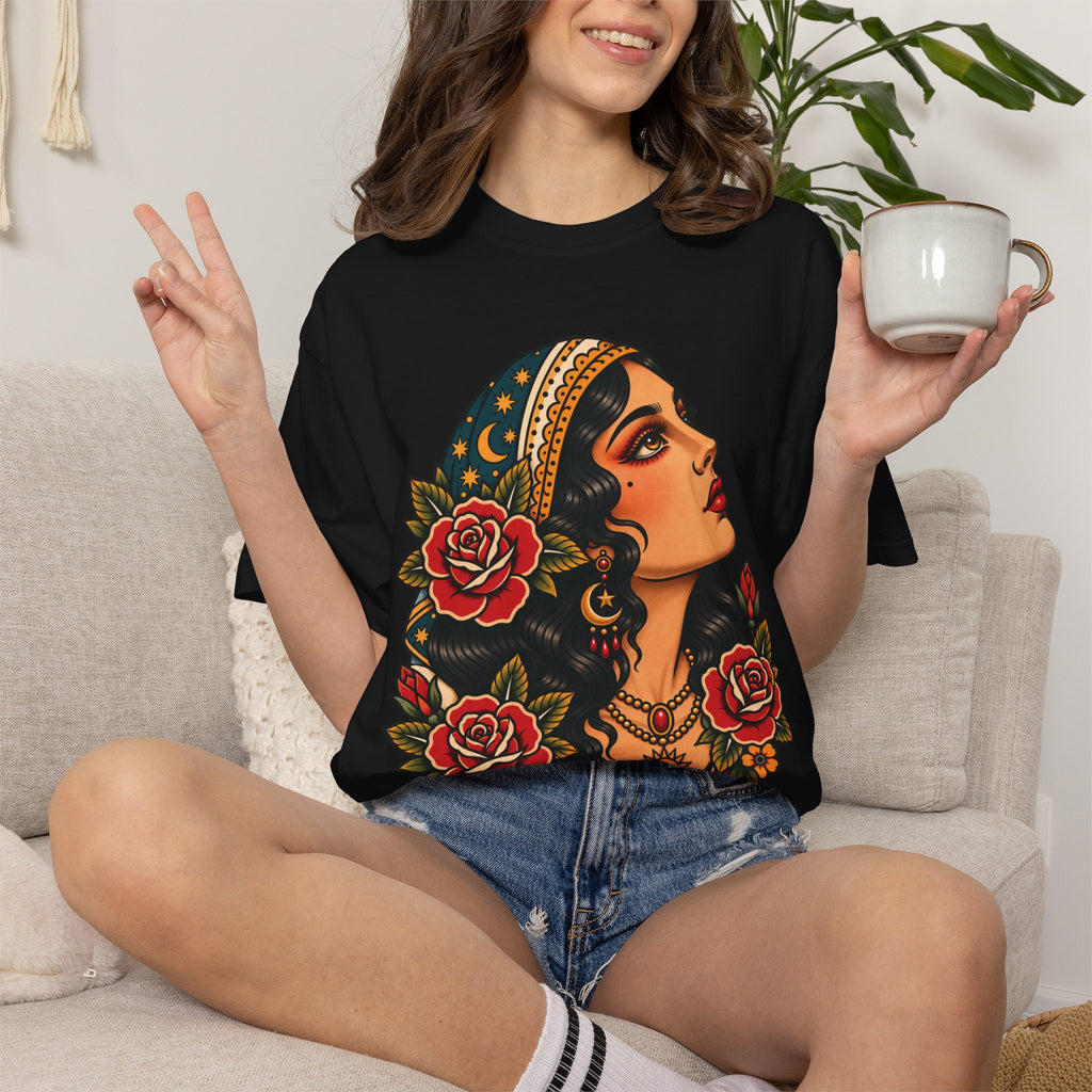 Gypsy Woman Tattoo Flash Sheet T-Shirt
