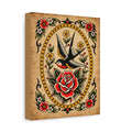 American Traditional Swallow & Rose Tattoo Flash Wall Art