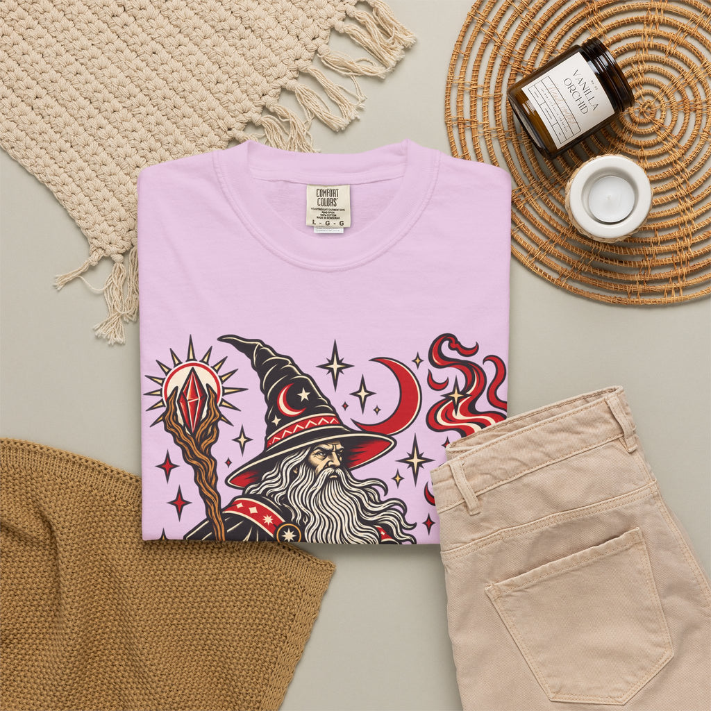 Fire Wizard Tattoo Flash T Shirt