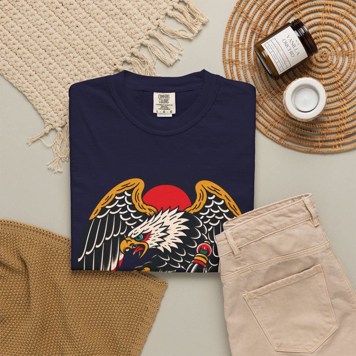 American Traditional Eagle & Skull Tattoo Flash T-Shirt