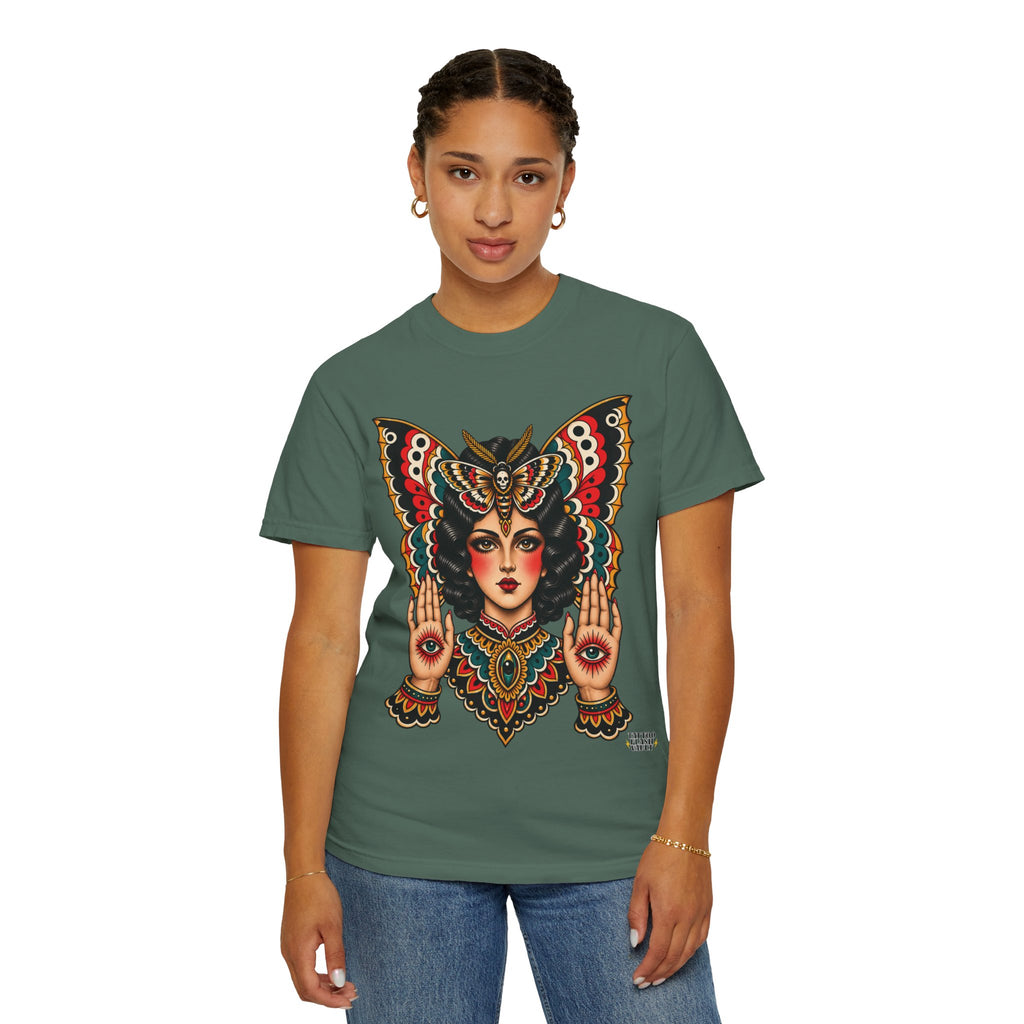 Gypsy Moth Woman Tattoo Flash Sheet T-Shirt