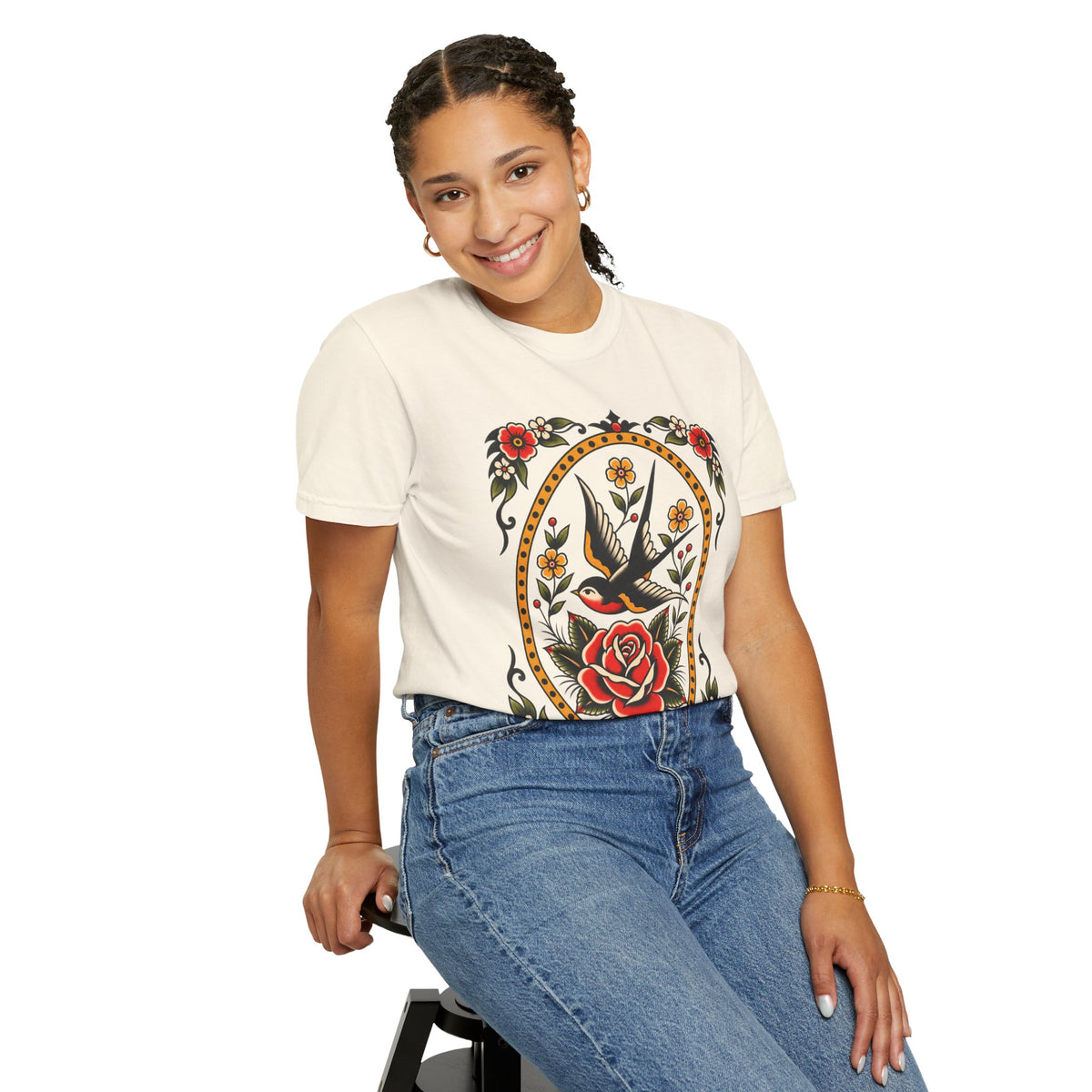 Swallow & Rose Tattoo Flash T-Shirt