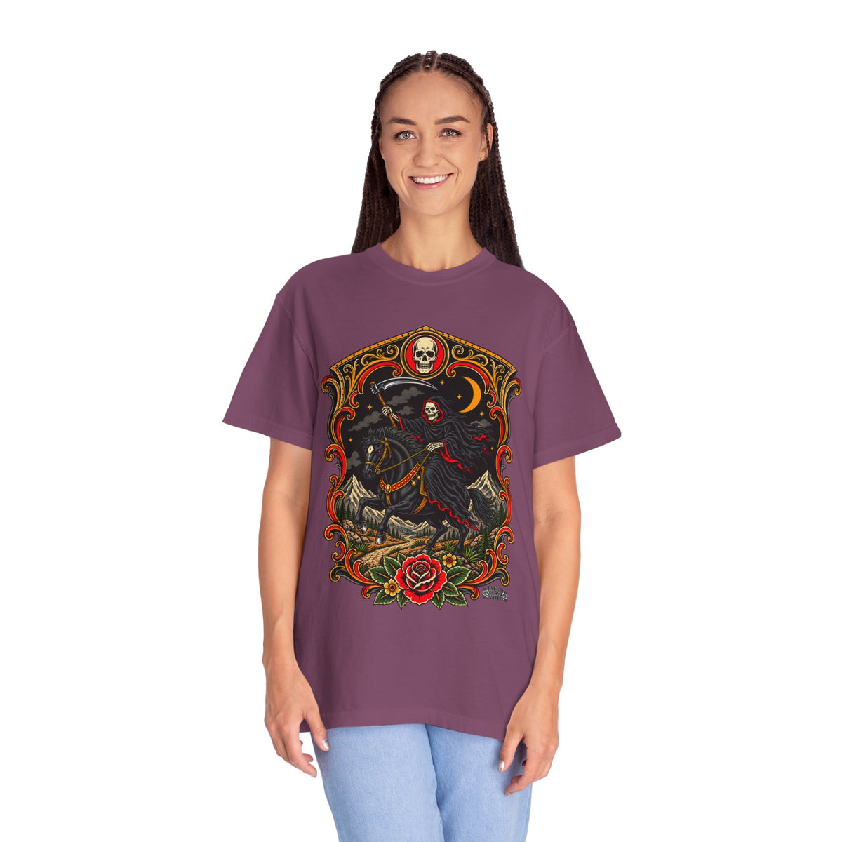 Grim Reaper Horseman Tattoo Flash T-Shirt