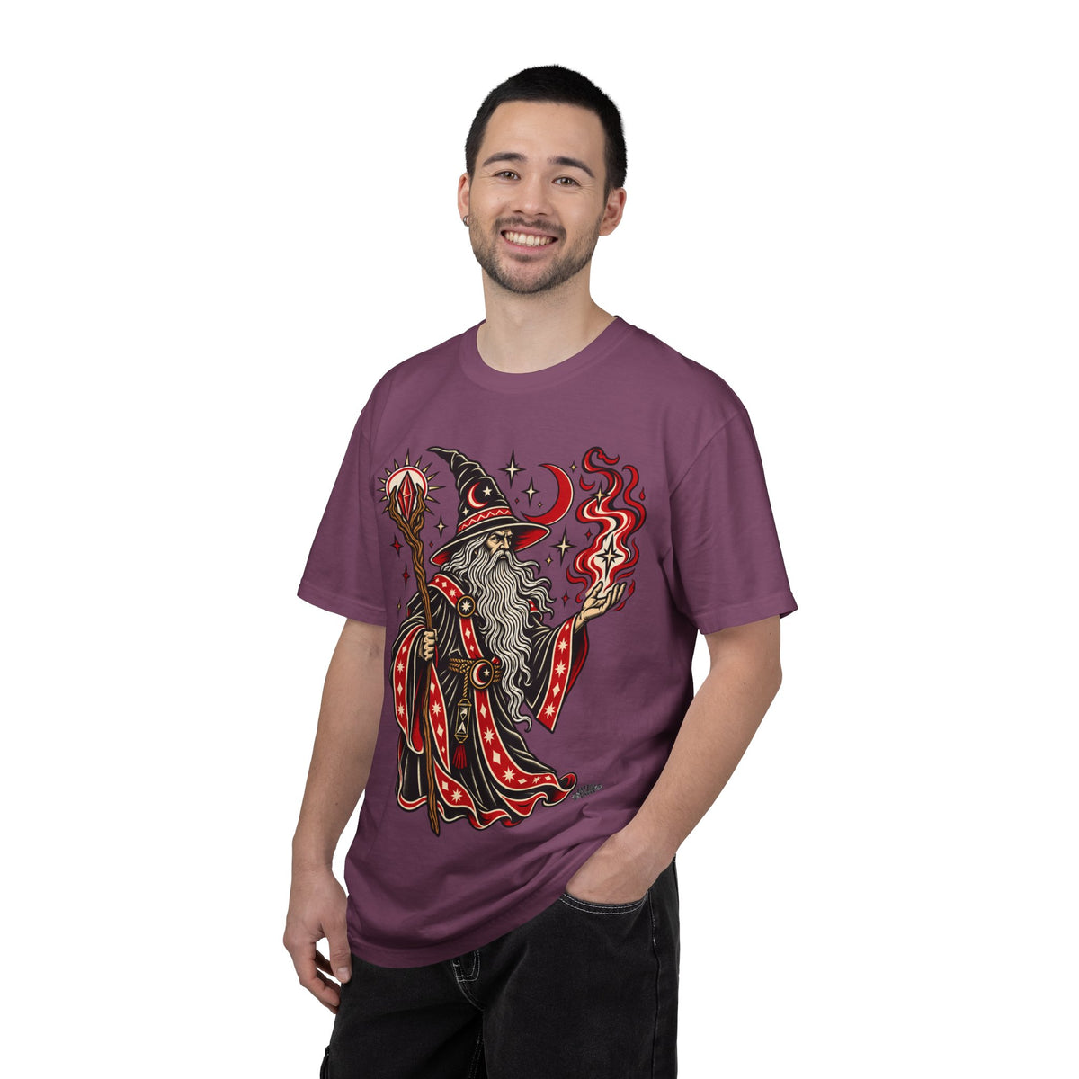 Fire Wizard Tattoo Flash T Shirt