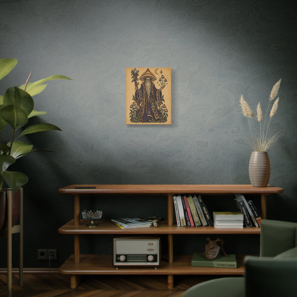 Psilocybin Mushroom Wizard Tattoo Flash Canvas Wall Art