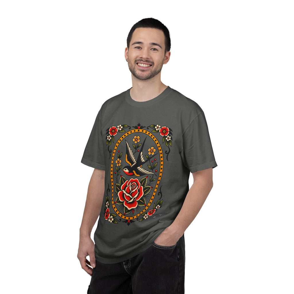 Swallow & Rose Tattoo Flash T-Shirt