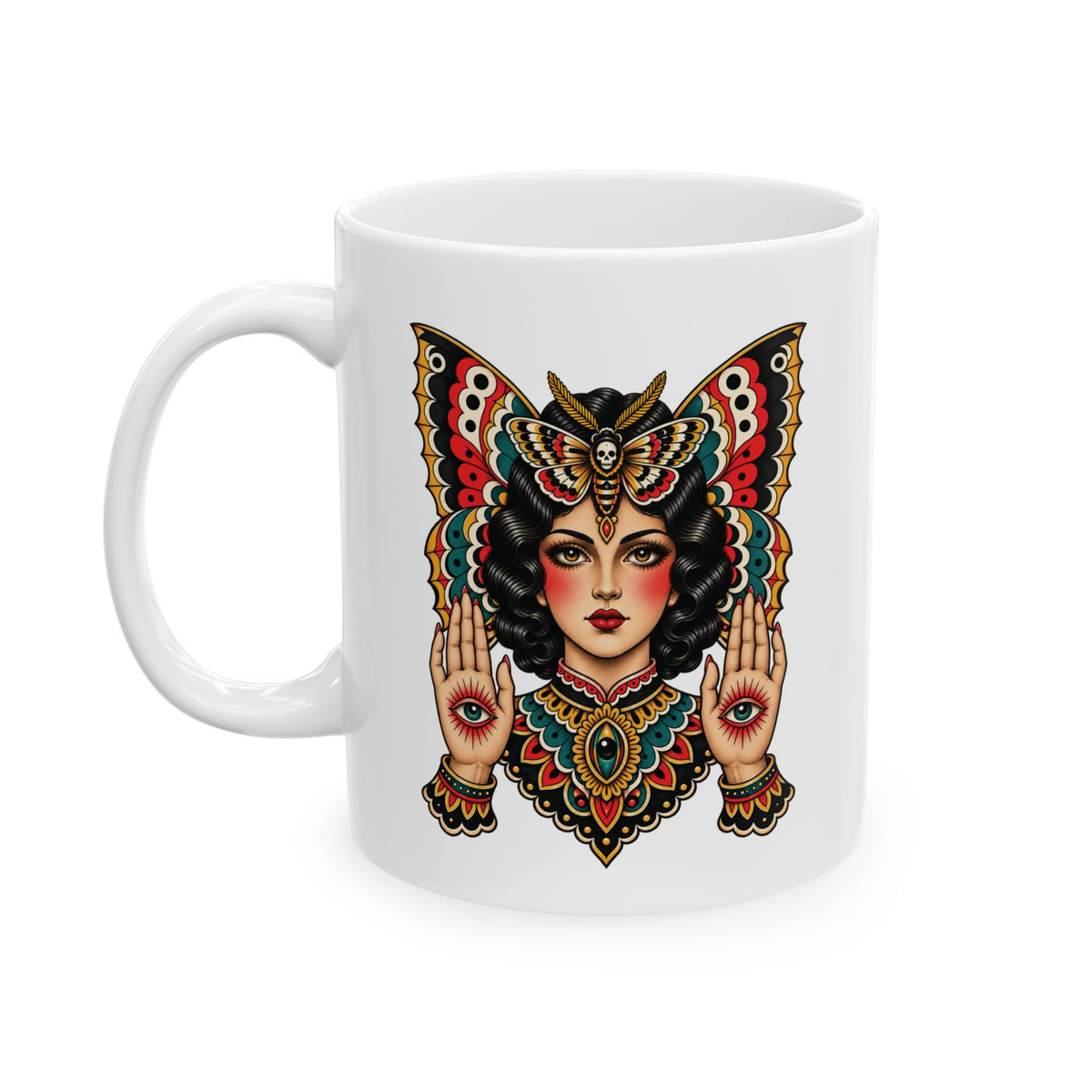 Gypsy Moth Tattoo Flash Coffee Mug (11oz & 15oz)