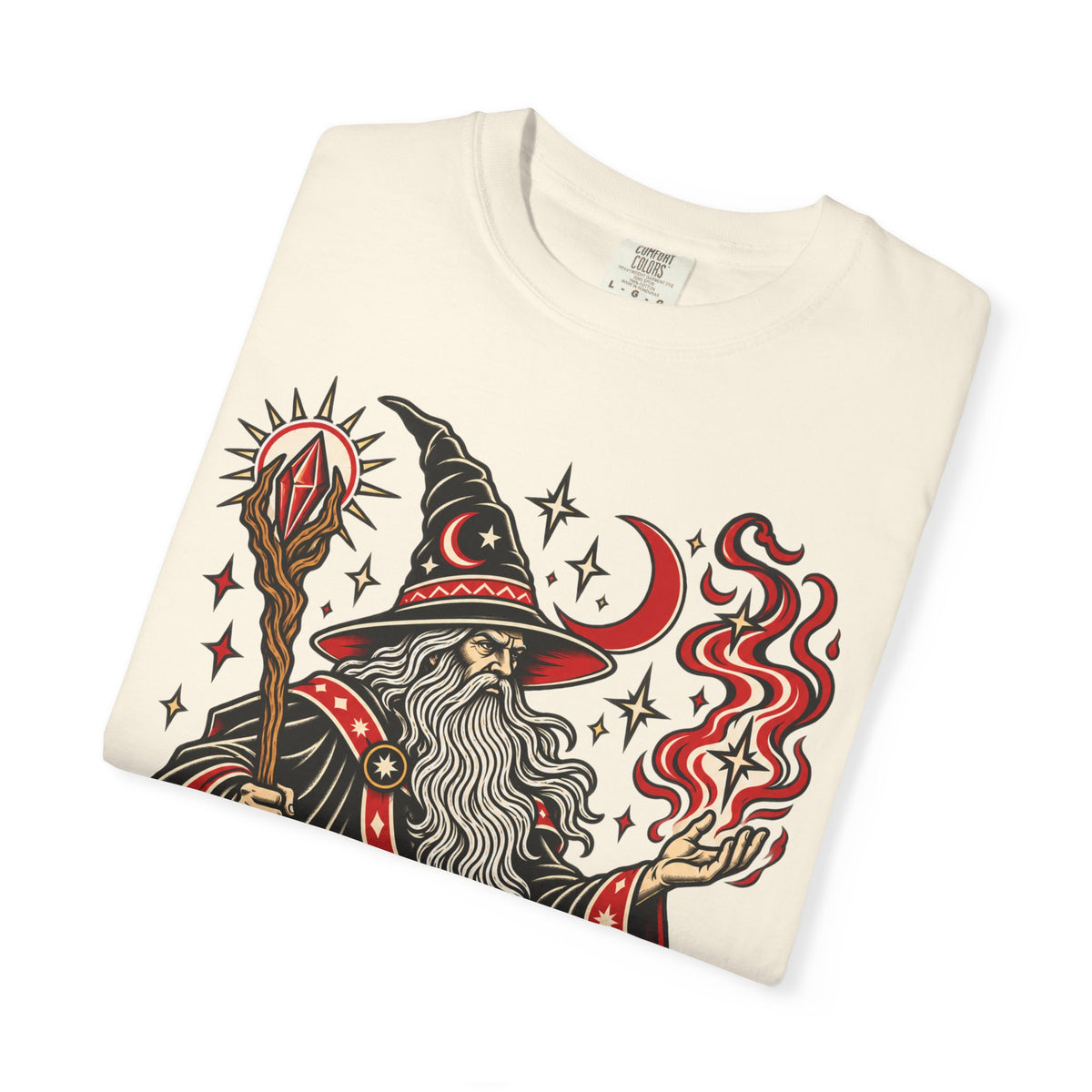 Fire Wizard Tattoo Flash T Shirt