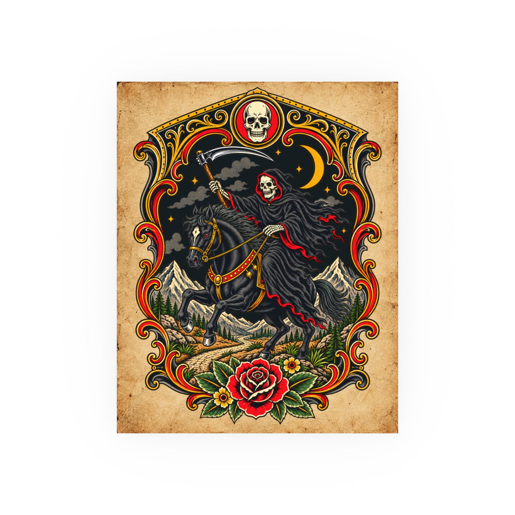 Grim Rider Tattoo Flash Art Print (8x10 & 16x20)