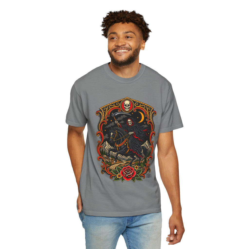 Grim Reaper Horseman Tattoo Flash T-Shirt