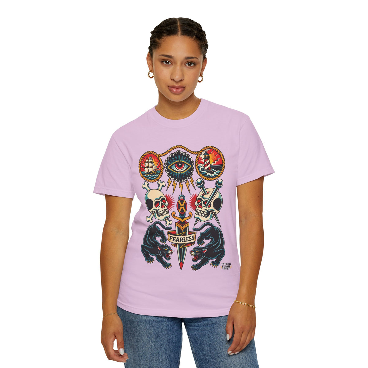 American Traditional Tattoo Flash Sheet T-Shirt