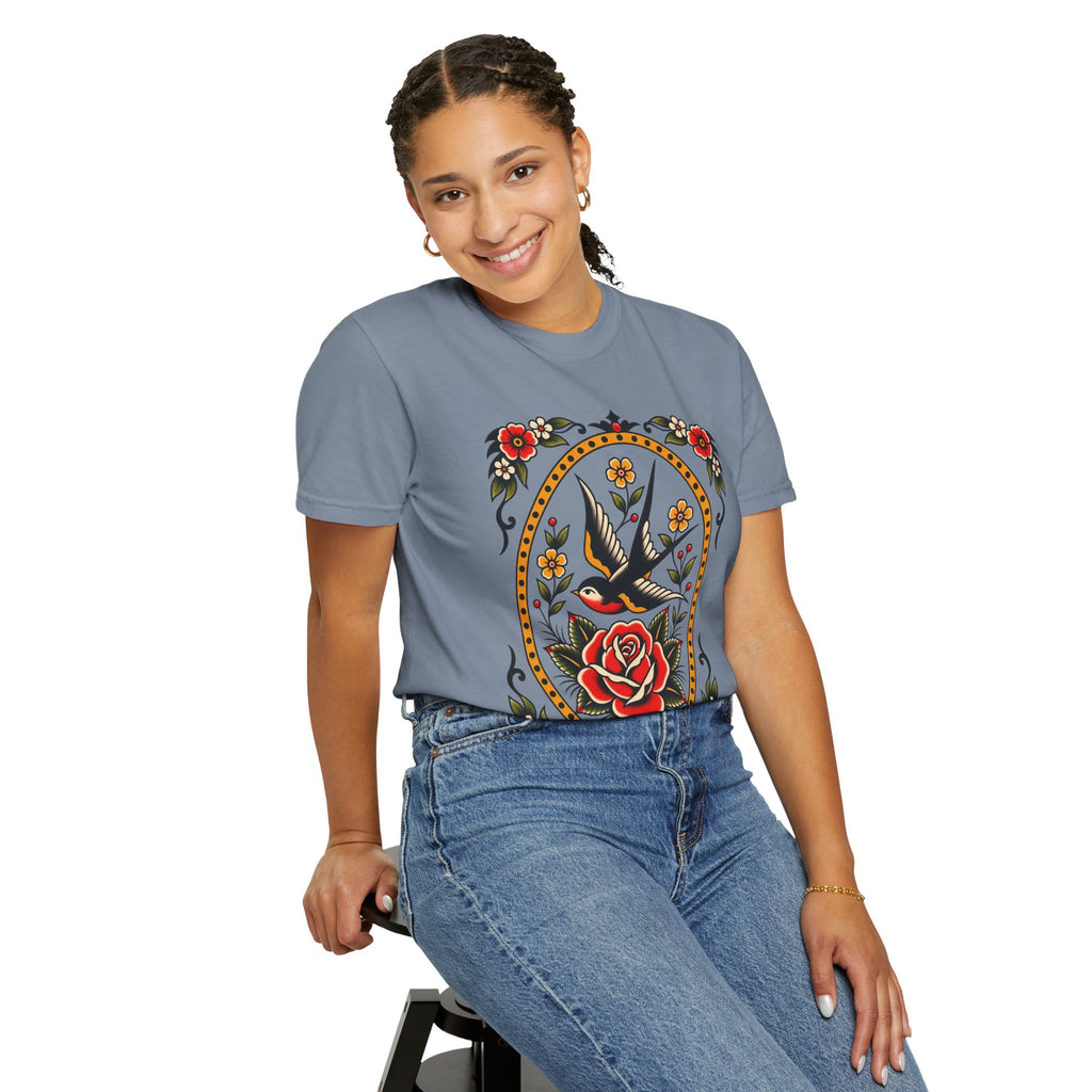 Swallow & Rose Tattoo Flash T-Shirt