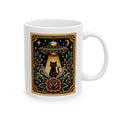 UFO & Black Cat Tattoo Flash Ceramic Coffee Mug (11oz, 15oz)