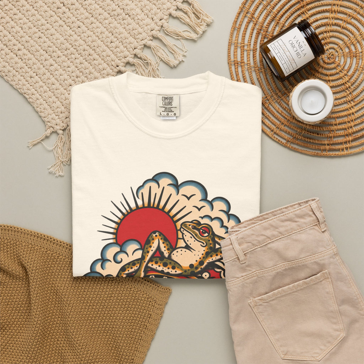 Frog & Lady of The Lake Tattoo Flash T-Shirt