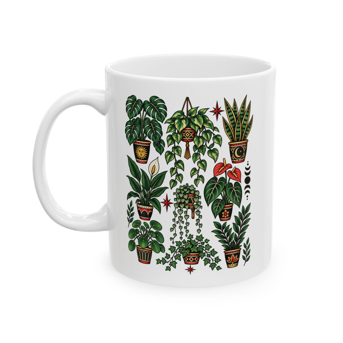 House Plant Tattoo Flash Ceramic Coffee Mug (11oz, 15oz)