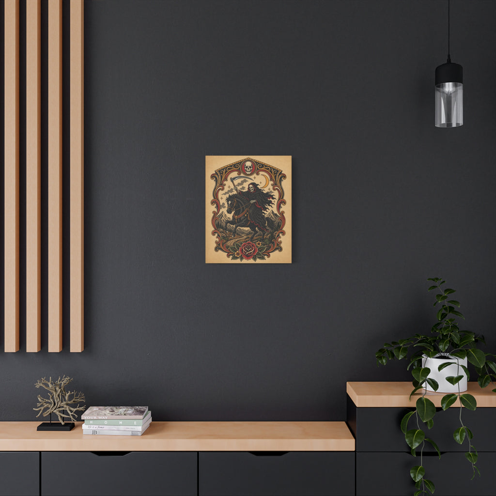 Grim Reaper Horseman Matte Canvas Wall Art