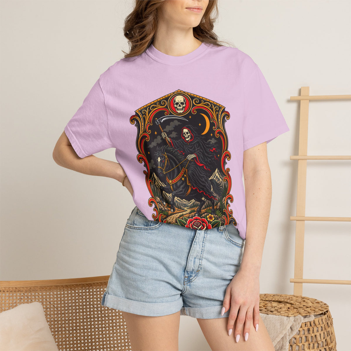 Grim Reaper Horseman Tattoo Flash T-Shirt
