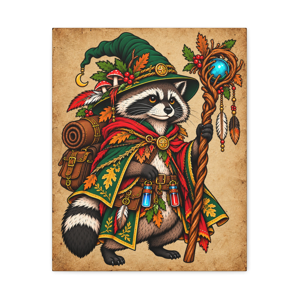 Raccoon Wizard Tattoo Flash Wall Art