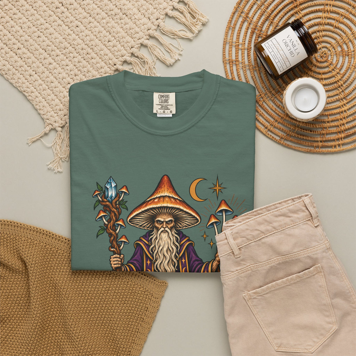psilocybin Mushroom Wizard Tattoo Flash T-Shirt
