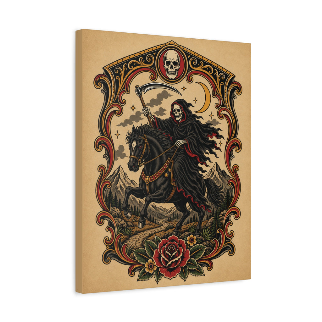 Grim Reaper Horseman Matte Canvas Wall Art