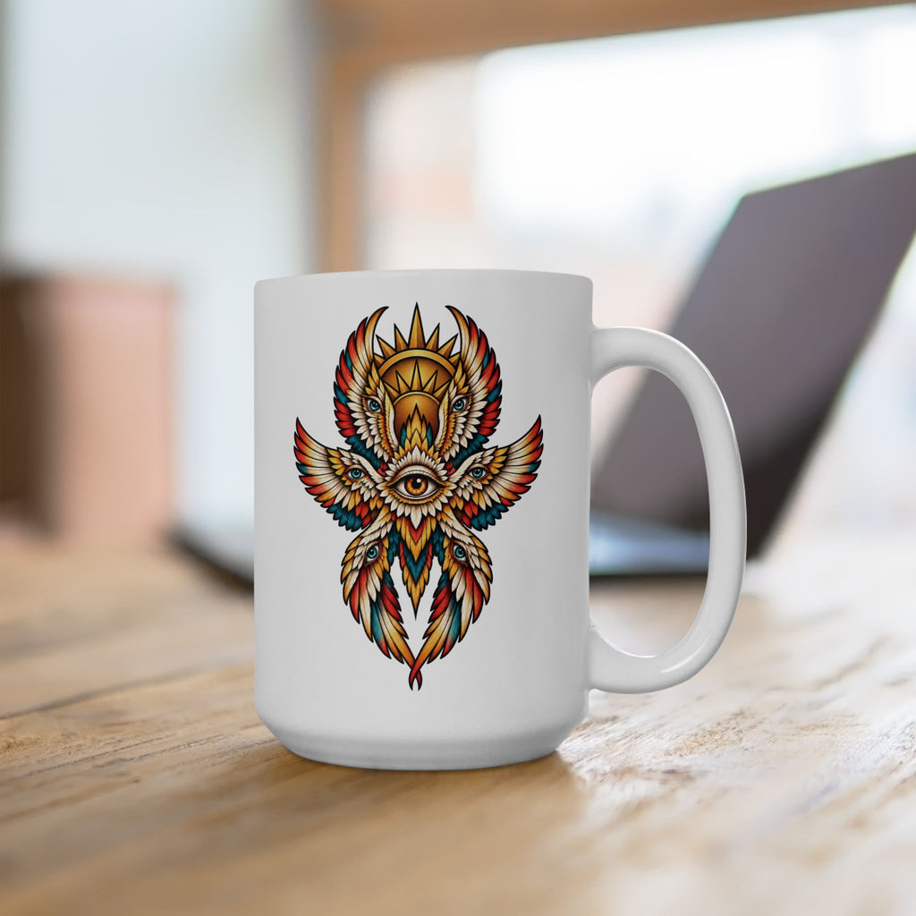 Seraphim Biblically Accurate Angel Tattoo Flash Coffee Mug (11oz & 15oz)