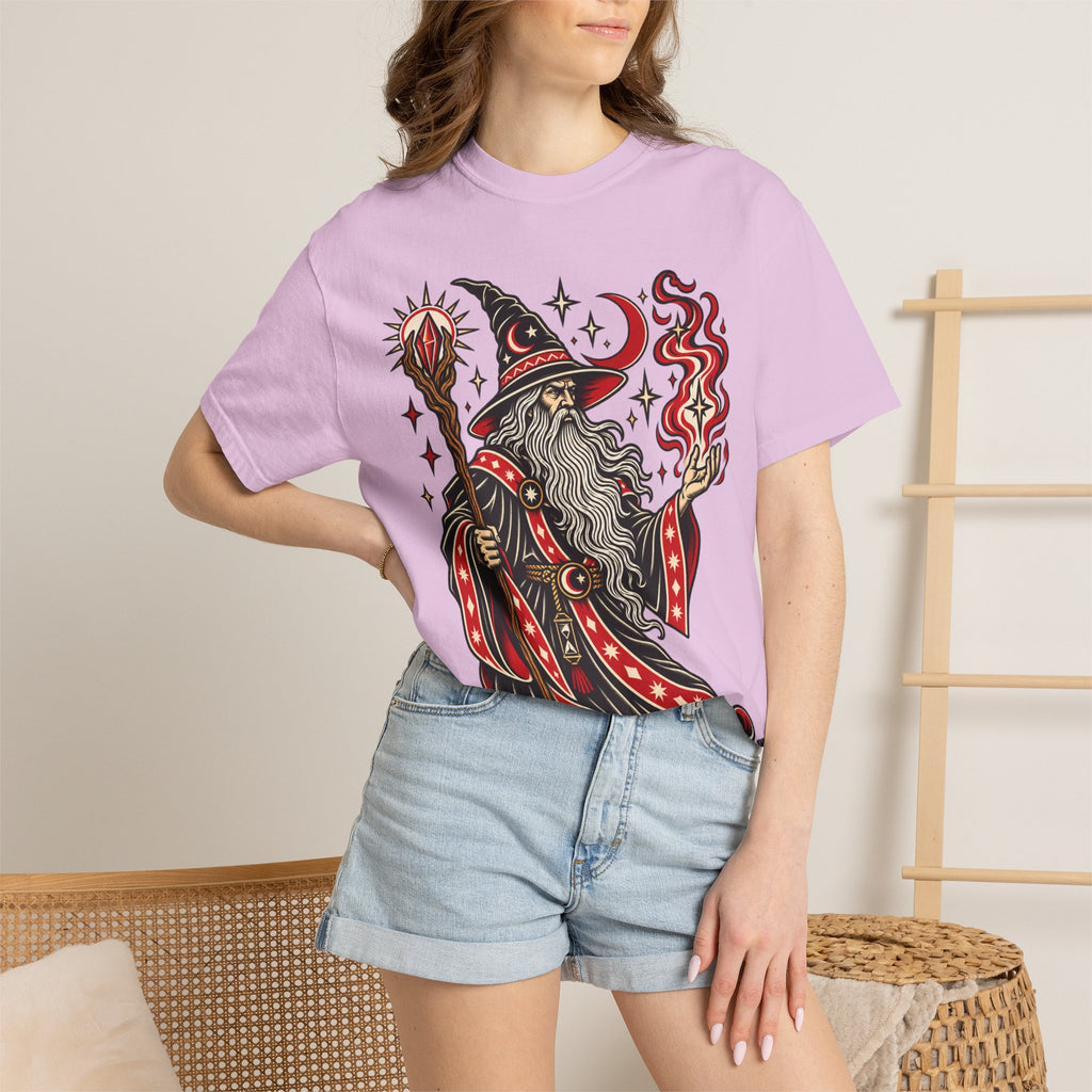Fire Wizard Tattoo Flash T Shirt