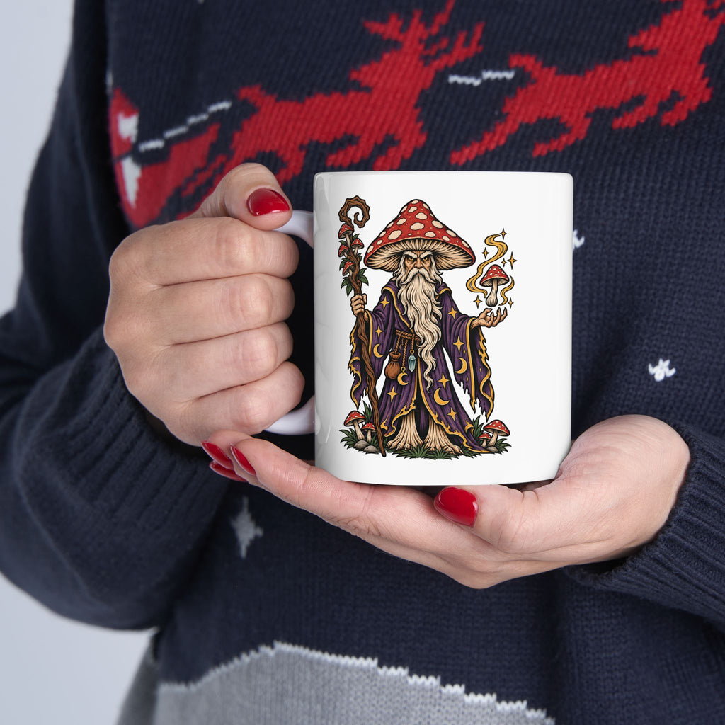 Amanita Mushroom Wizard Tattoo Flash Coffee Mug (11oz & 15oz)