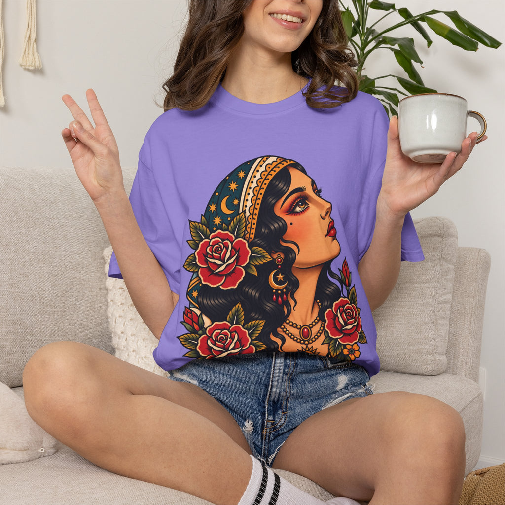 Gypsy Woman Tattoo Flash Sheet T-Shirt