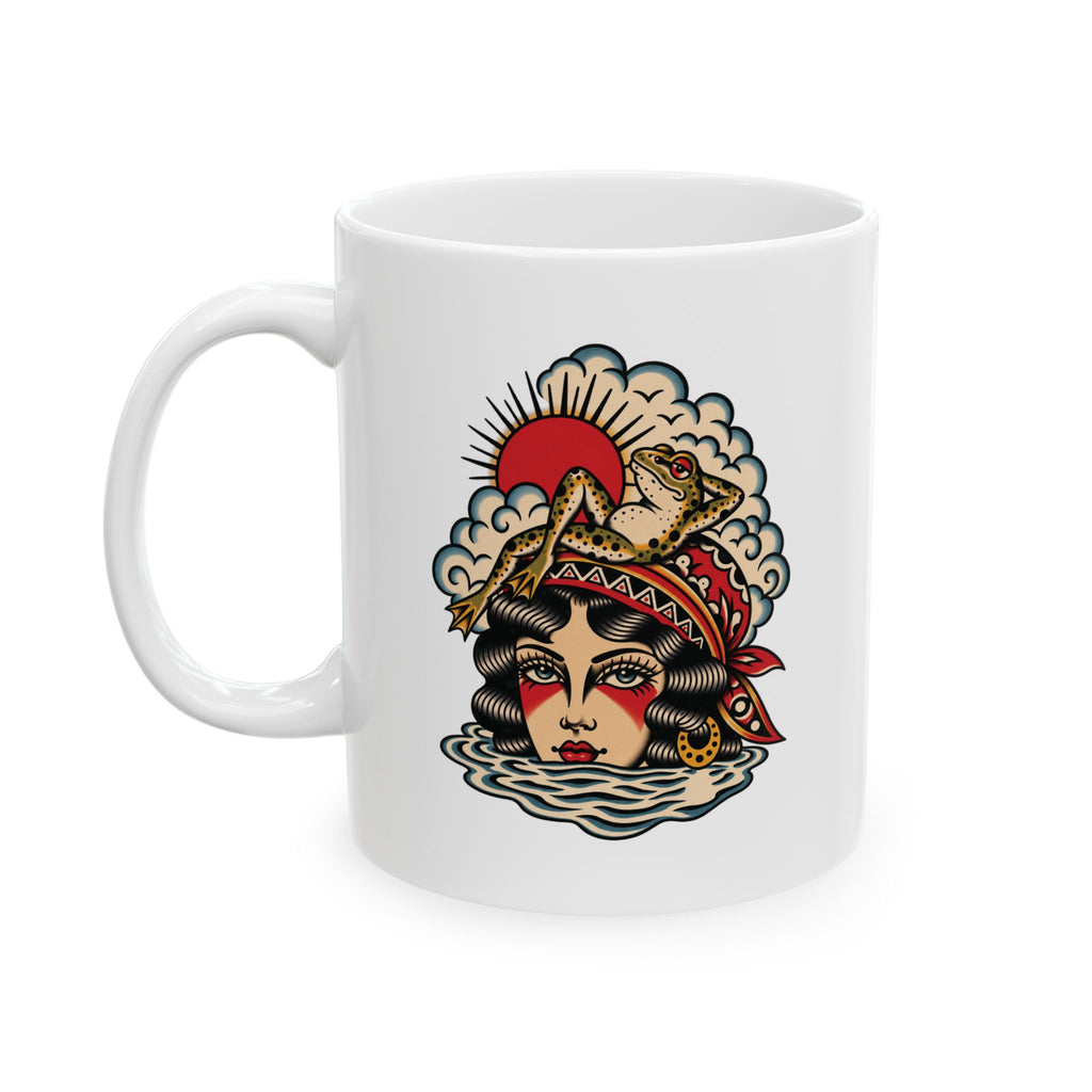 Lady of The Lake Tattoo Flash Ceramic Coffee Mug (11oz, 15oz)